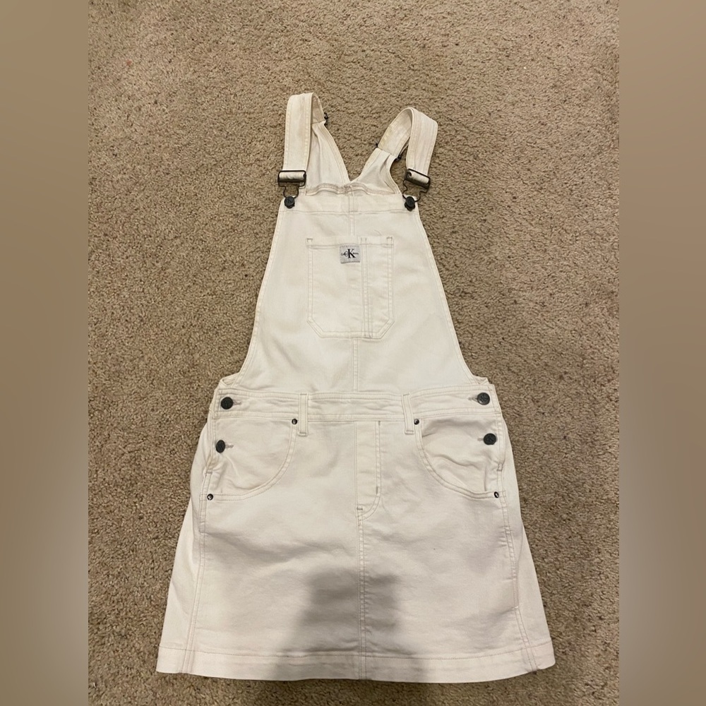 Pacsun Calvin Klein line women’s white overall mini dress